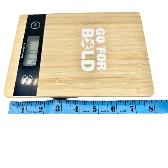 Bamboo Kitchen Scale Go For Bold Digital Display 5000g Capacity Battery Powered - Picture 4 of 6